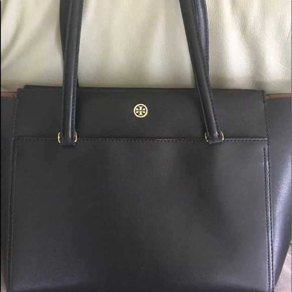 Tory Burch Parker Small Leather Tote Bag Top Zip Black - Picture 2 of 3
